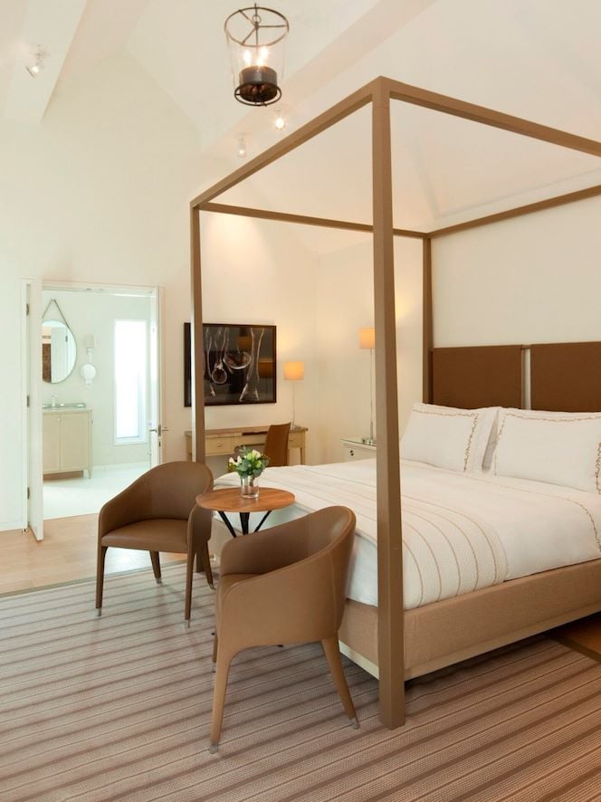 Stable Superior Room interior at Coworth Park, Ascot.